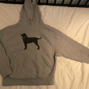 The Black Dog XS Hooded grey sweatshirt.